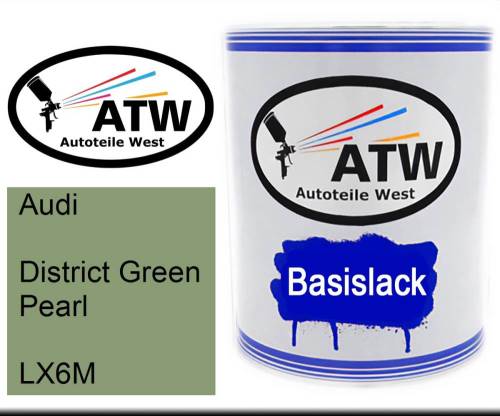 Audi, District Green Pearl, LX6M: 1L Lackdose, von ATW Autoteile West.